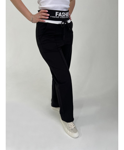 Штани чорні Fashion з двонитки