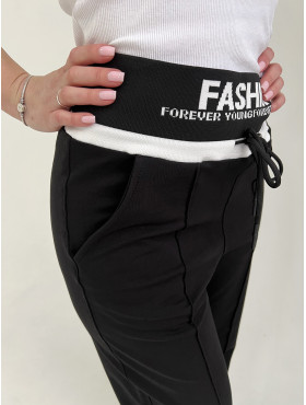 Штани чорні Fashion з двонитки