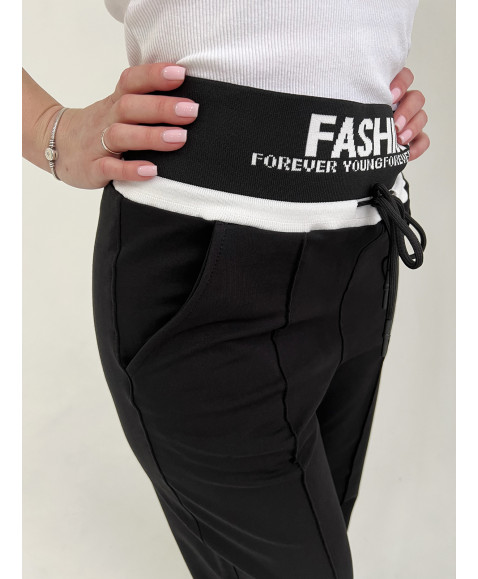 Штани чорні Fashion з двонитки